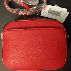 Red Crossbody/Shoulder Double Zipper Pocket NWT